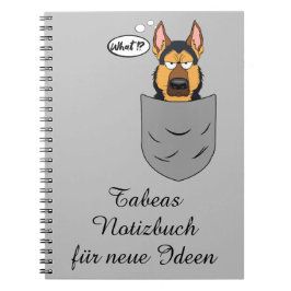 Cuaderno Schäferhund in Brusttasche, lustig