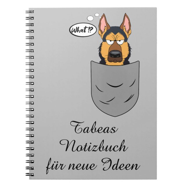 Cuaderno Schäferhund in Brusttasche, lustig (Frente)