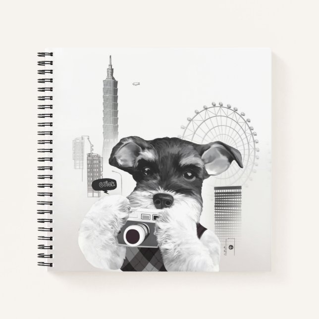Cuaderno Schnauzer con cámara (Anverso)