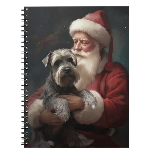 Cuaderno Schnauzer Con Navidades festivos de Santa Claus (Frente)
