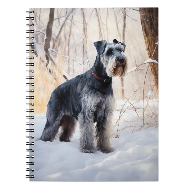 Cuaderno Schnauzer Deja que nieve Navidad (Frente)