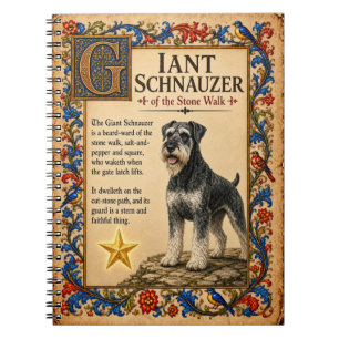 Cuaderno Schnauzer gigante, arte de bestiario medieval