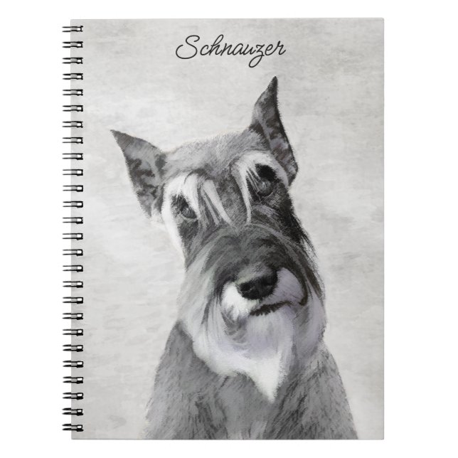 Cuaderno Schnauzer (gigante) - Arte de perros original muy  (Frente)