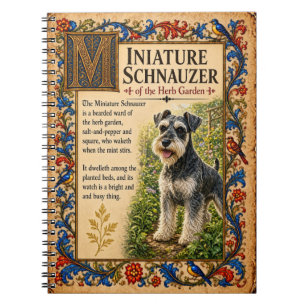 Cuaderno Schnauzer miniatura, arte de bestiario medieval