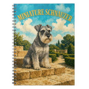 Cuaderno Schnauzer miniatura, arte de perro con acuarela vi