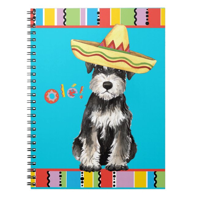 Cuaderno Schnauzer miniatura de la fiesta (Frente)