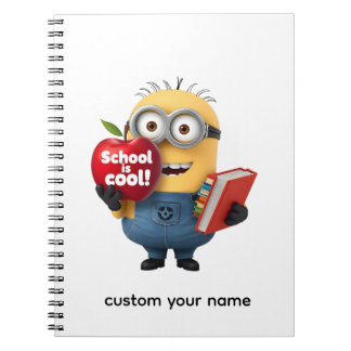 Cuaderno School is Cool | Minion with Apple Custom Name 