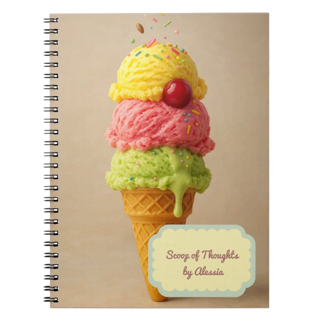 Cuaderno Scoop of Thoughts - Helado personalizado (Frente)