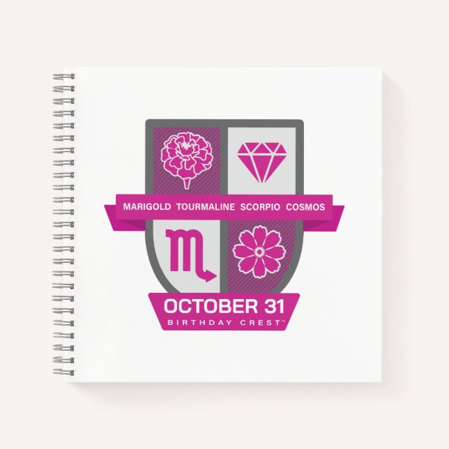 Cuaderno Scorpio Birthday Crest™ for October 24-31 (Anverso)