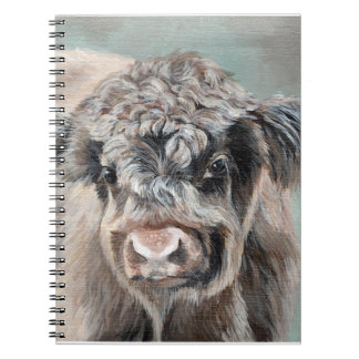 Cuaderno Scottish Highland Cow on Green