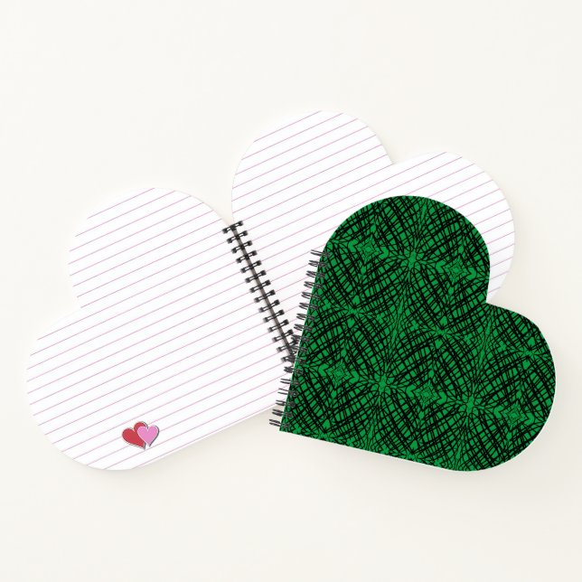 Cuaderno Scribe simple | Tejido Espejo | Verde | Corazón (Interior)