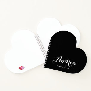 Cuaderno Script de caligrafía personalizada en blanco y neg