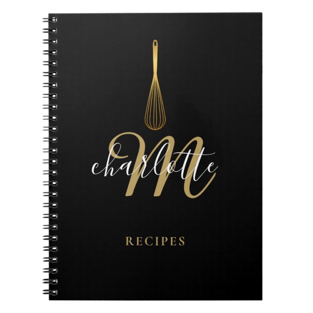 Cuaderno Script Monograma Receta de Whisky de Oro Negro (Frente)