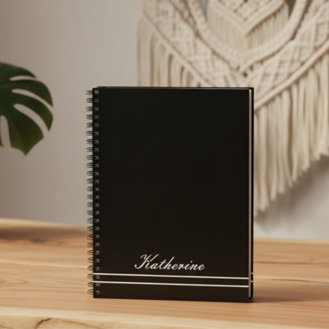 Cuaderno Script Name Minimalist Midnight Black (Subido por el creador)