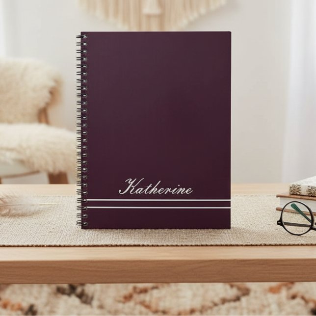 Cuaderno Script Name Minimalist Plum (Subido por el creador)