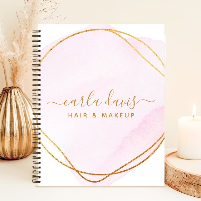 Cuaderno Script Rubor Pink Watercolor Gold Circle Business (Subido por el creador)