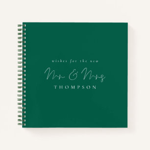 Cuaderno Script Sr. Sra. Boda Emerald Guest Book