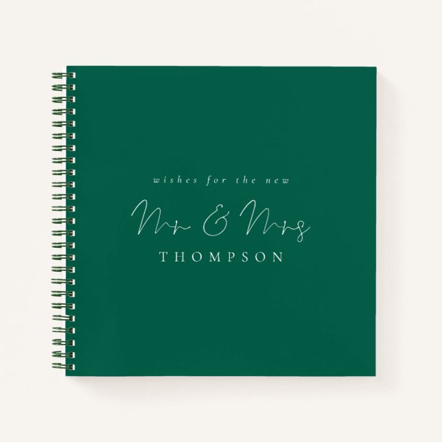 Cuaderno Script Sr. Sra. Boda Emerald Guest Book (Anverso)