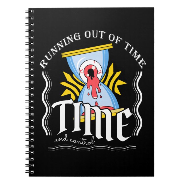 Cuaderno Se acaba el tiempo , ilustracion de ropa de calle (Frente)