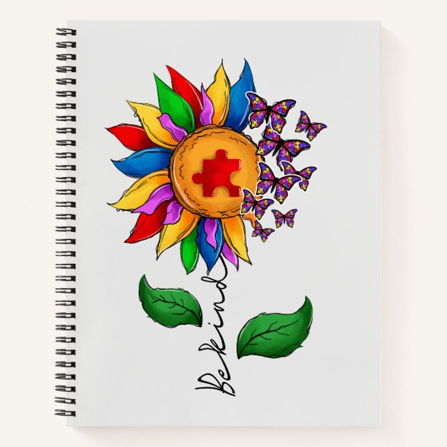 Cuaderno Sé amable con el girasol - Conciencia sobre el aut (Anverso)