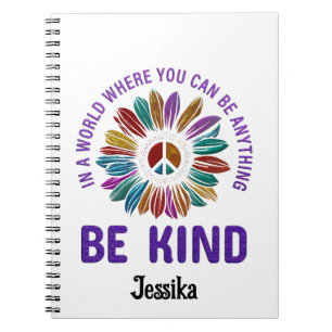 Cuaderno Sé amable Hippie Boho Personalizado 