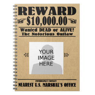 Cuaderno Se busca vivo o muerto personalizado