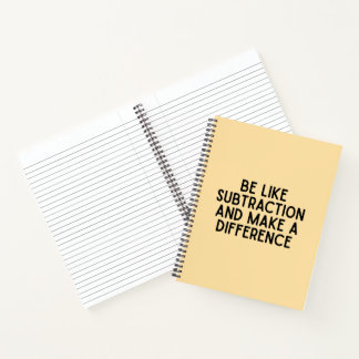 Cuaderno Sé como sustracción... graciosa cita matemática.