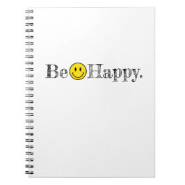 Cuaderno Sé feliz tipografía sonrisa Emoji facial