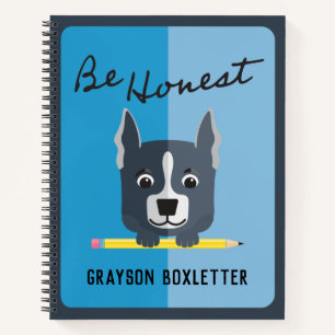 Cuaderno Sé honesto, grisácea gris, arte azul