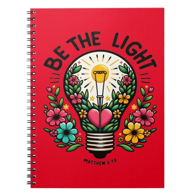 Cuaderno Sé la luz - Inspirador diseño cristiano (Frente)