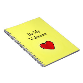 Cuaderno Sé mi corazón rojo valentino en amarillo