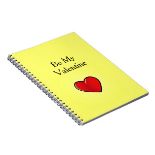 Cuaderno Sé mi corazón rojo valentino en amarillo