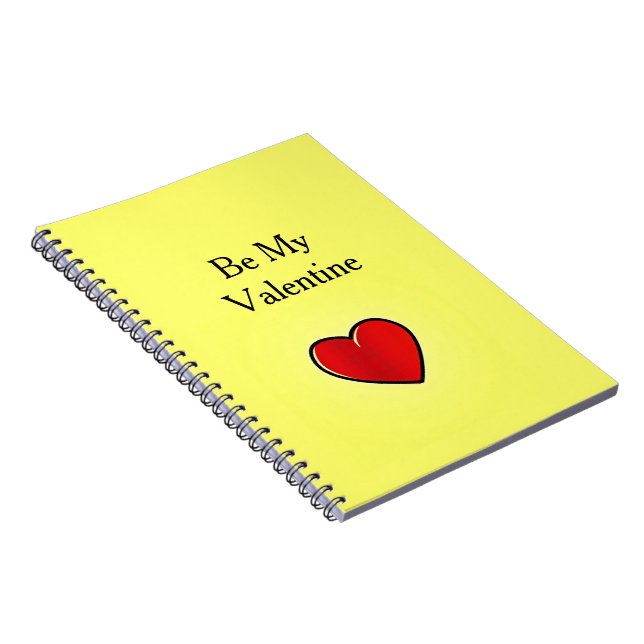 Cuaderno Sé mi corazón rojo valentino en amarillo (Lado Derecho)