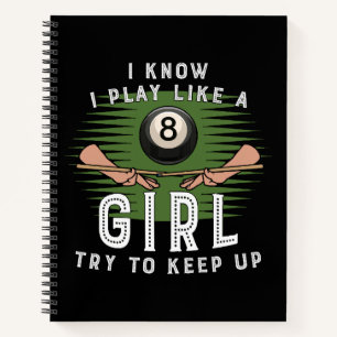 Cuaderno Sé que juego como una chica, trata de mantener el