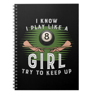 Cuaderno Sé que juego como una chica, trata de mantener el