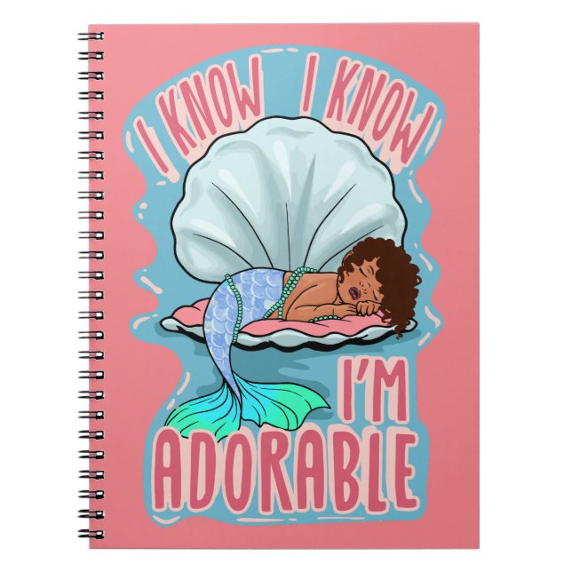 Cuaderno Sé que soy Adorable Niña Mermaid Infante Chica (Frente)