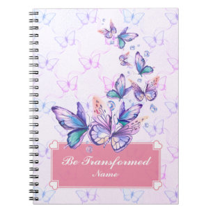 Cuaderno Sé Transformado, Mariposa Morada y Lavanda Espiral