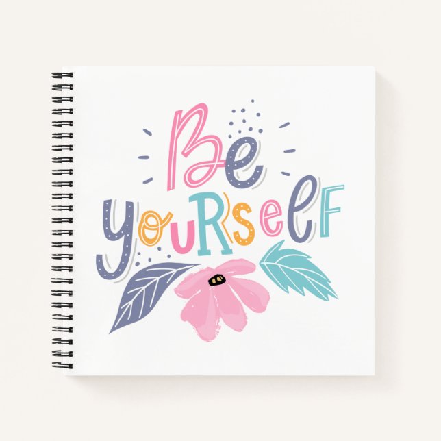 Cuaderno Sé tú mismo | Flores Pastel (Anverso)