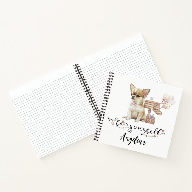 Cuaderno Sé tú mismo pipa Chihuahua personalizada (Interior)
