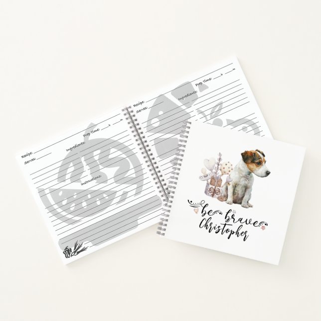 Cuaderno Sé valiente Jack Russell Puppy Personalizado (Interior)