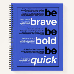 Cuaderno Sé valiente. Sé audaz. Sé Rápido. Citas motiva
