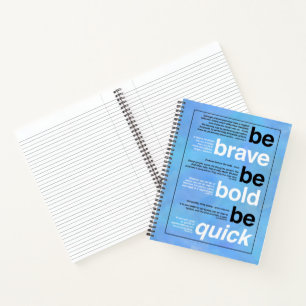 Cuaderno Sé valiente. Sé audaz. Sé Rápido. Citas motiva