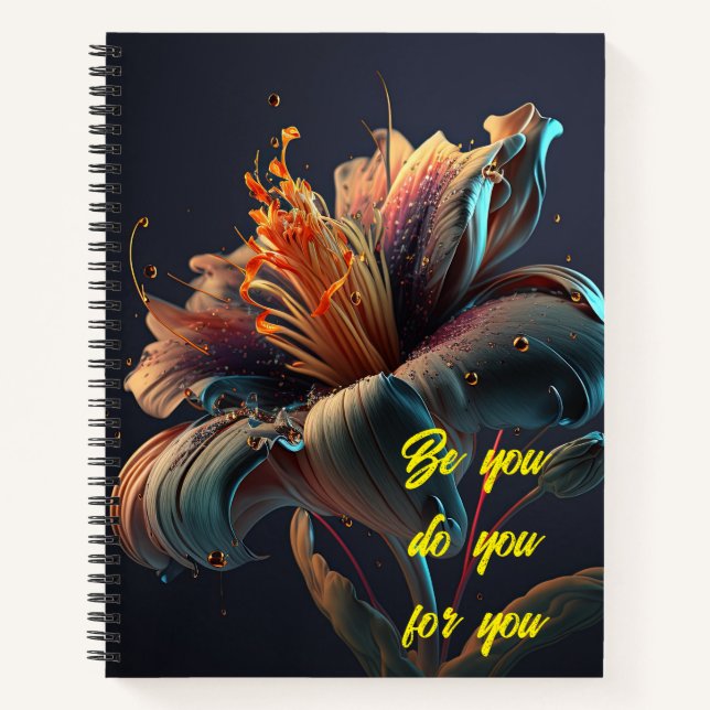 Cuaderno sea que lo haga por su bloc de notas de flor (Anverso)