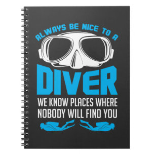Cuaderno Sea siempre Niza a un buceo con escafandra del
