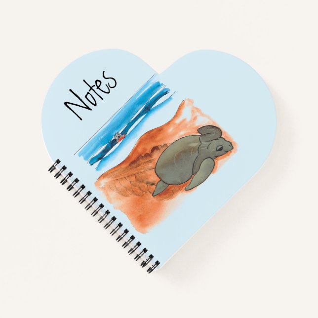 Cuaderno Sea Turtle Beach Fun Colorful Heart (Anverso)