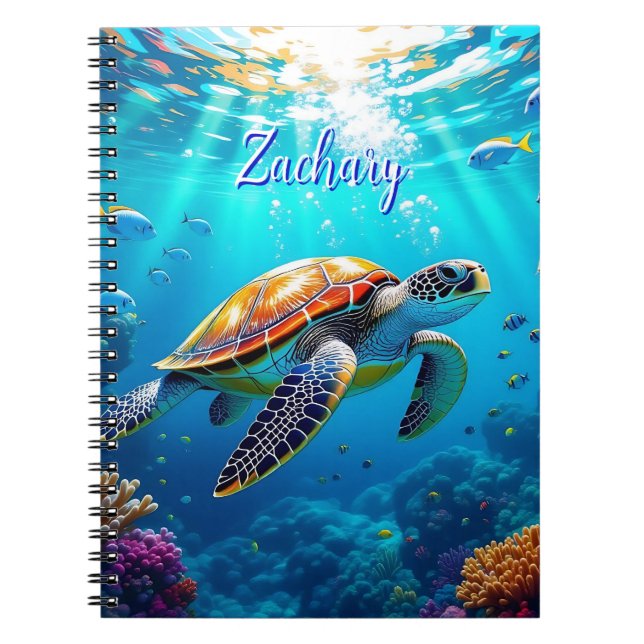 Cuaderno Sea Turtle Colorful Underwater Scene   (Frente)