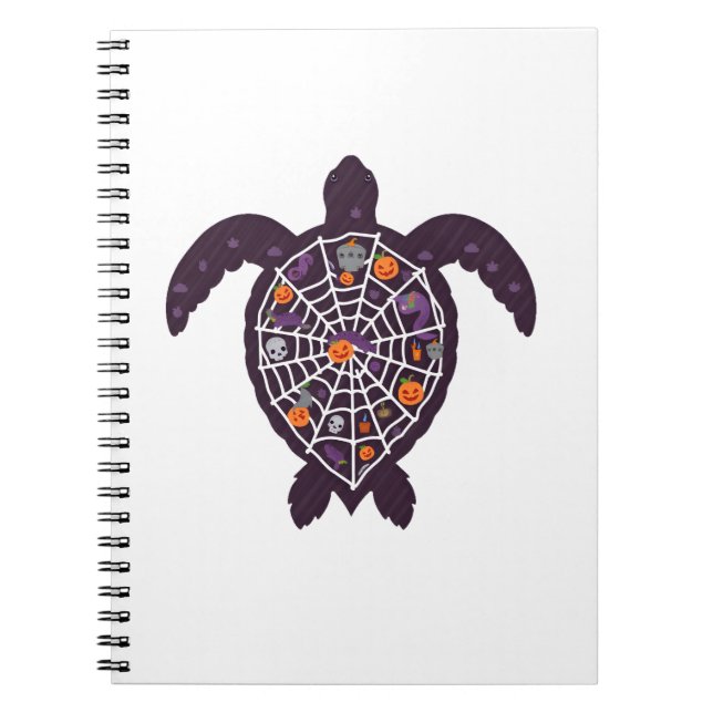 Cuaderno Sea Turtle Halloween Spider-web Pumpkin Ghost Hall (Frente)