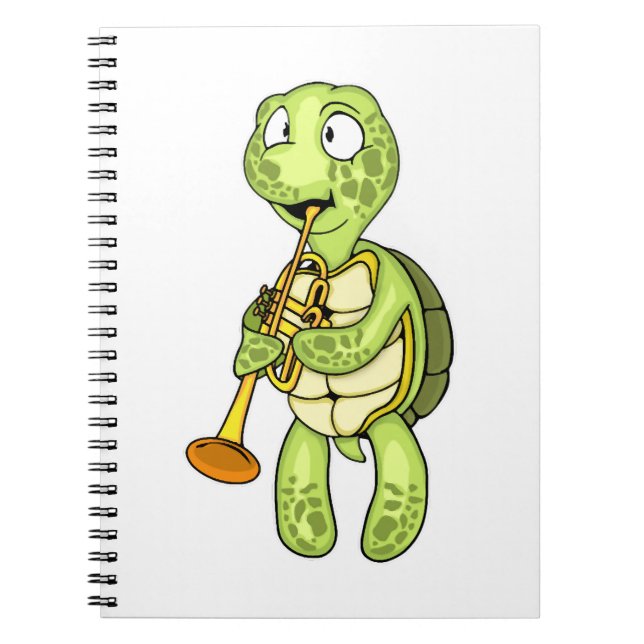 Cuaderno Sea Turtle Trumpet Player Kids Music Orchestra (Frente)