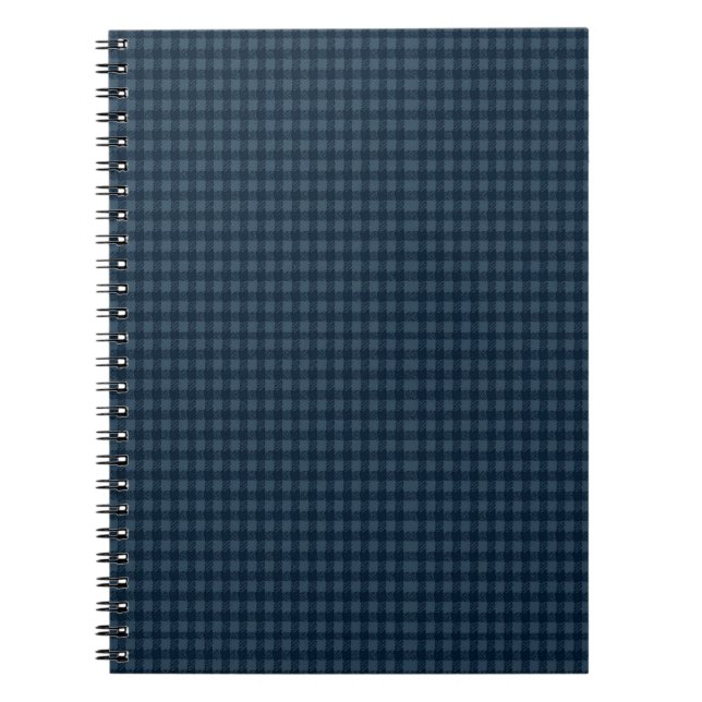 Cuaderno Seamless Dark Blue & Gray Gingham Rustic Pattern (Frente)