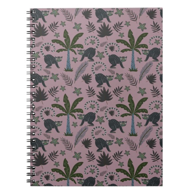 Cuaderno Seamless pattern Tropical animals monkey jumping (Frente)